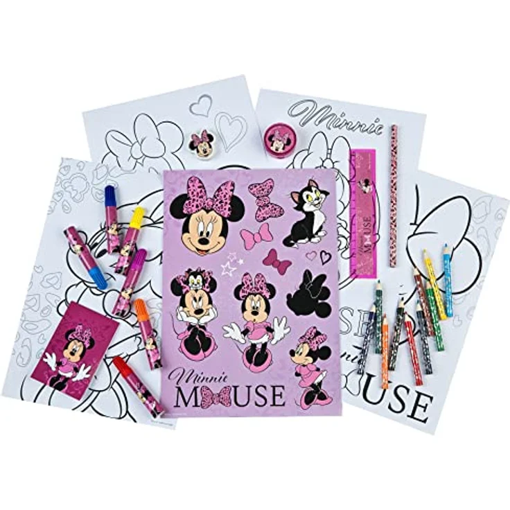 Disney Minnie Mouse Farbkasten Schreibwaren-Set, 35-teiliges Kreativset für Schule und Freizeit – Bild 3