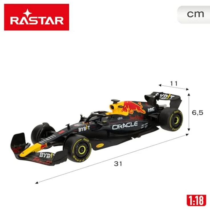 ColorBaby 41287 Rastar F1 Oracle Red Bull Racing RB18, Maßstab 1:18, ferngesteuert, Frequenz 2,4 GHz, 6 Richtungen, Marineblau – Bild 7