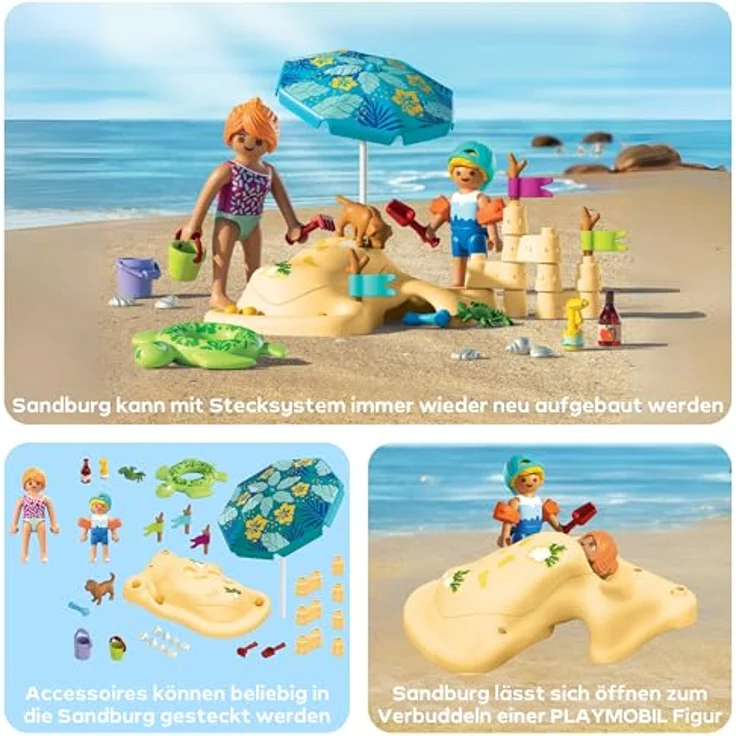 Playmobil® 71906 - Familienspaß am Strand, inklusive Figuren und Zubehör für kreatives Spielen – Bild 4