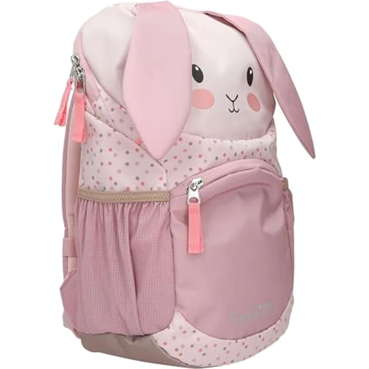 Depesche 13991 Princess Mimi, Ergonomischer Rucksack in Rosa mit Hasen-Gesicht, applizierten Schlappohren und Pünktchen-Muster, verstellbare Schulterträger, 35 x 24 x 11 cm – Bild 2