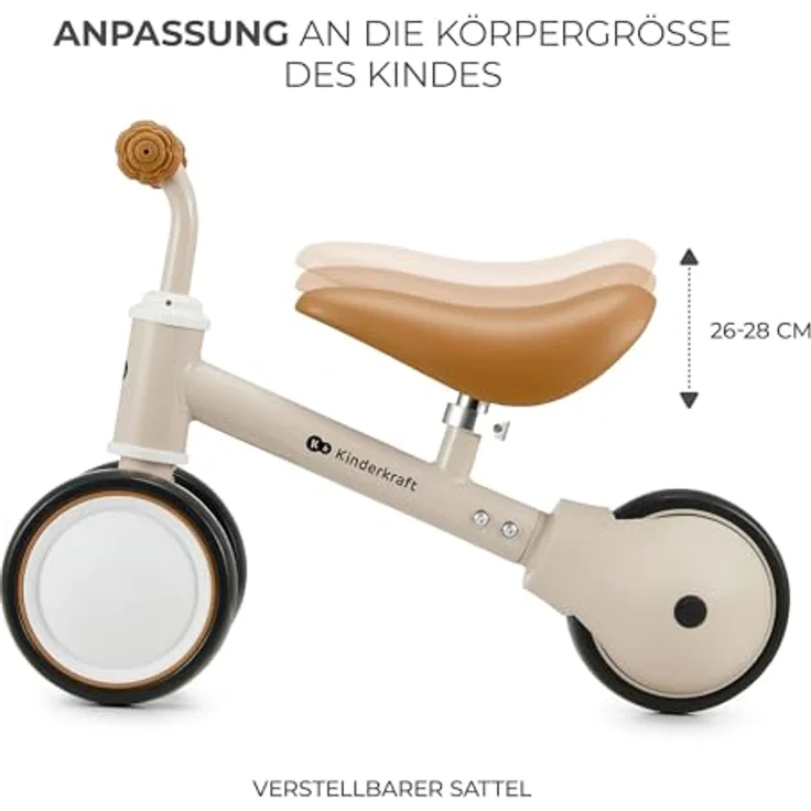 Kinderkraft Laufrad CUTIE, Lernlaufrad 3in1, Metallrahmen, Beige, ab 1 Jahr geeignet – Bild 4