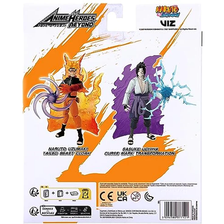 Bandai Anime Heroes Beyond Sasuke Uchiha Figur, 17 cm Gelenkfigur mit Zubehör, Fluchmal Stufe 1, für Kinder ab 4 Jahren – Bild 2