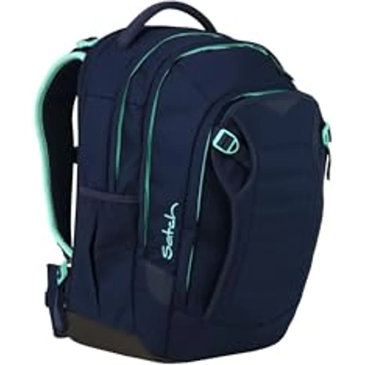 Satch Match Plus Schulrucksack, erweiterbar auf 35 Liter, ergonomisch mit Fronttasche in Ocean Mint - Blau, reflektierend und aus recyceltem Material – Bild 3