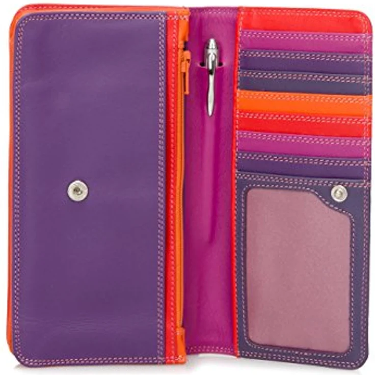 Mywalit Medium Matinee Purse, Damen Portemonnaie mit Druckknopf, Mehrfarbig, inkl. integriertem Stift und Reißverschlussfach – Bild 3