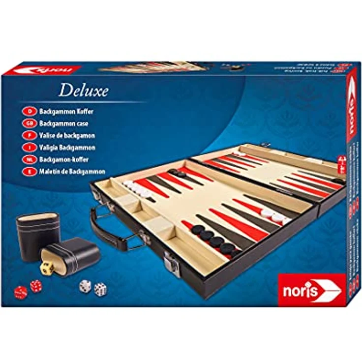 Noris 606101712 - Deluxe Backgammon, der Spieleklassiker im handlichen Koffer in edler Ausführung - auch für unterwegs geeignet, ab 8 Jahren – Bild 4