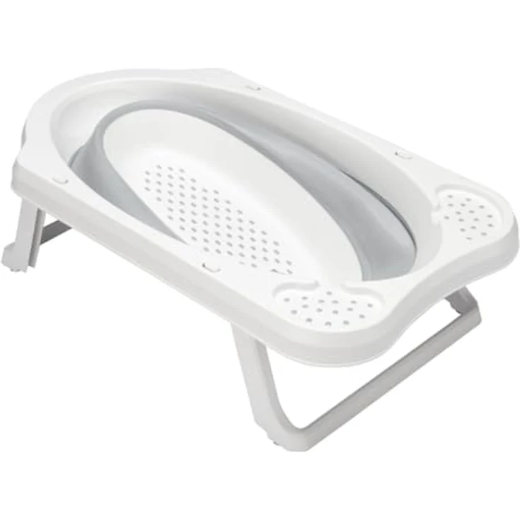 keeeper Faltbare Babywanne Maja, 33 l Kapazität, Ab 0 bis ca. 12 Monate, 48 x 82 x 23,5 cm, Grau (Nordic Grey) – Bild 3