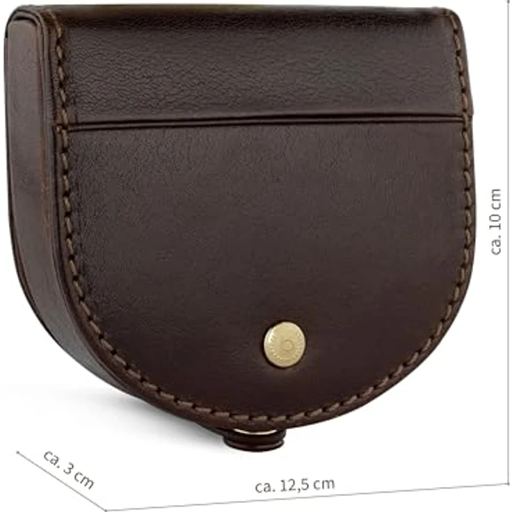 bugatti Neaples Münzbörse aus 100% Leder, 8 cm x 8 cm x 2,5 cm, braun – Bild 2