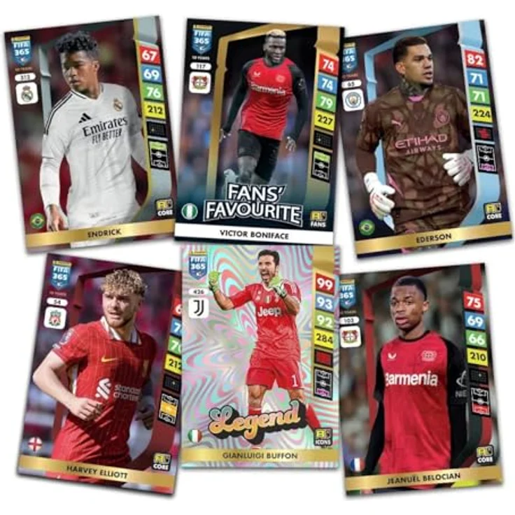 Panini Adrenalyn FIFA 365, 2024–2025, Sammelkarten Set mit Goldfarbenem Ordner, 4 Umschlägen, 3 Karten und Führer – Bild 4
