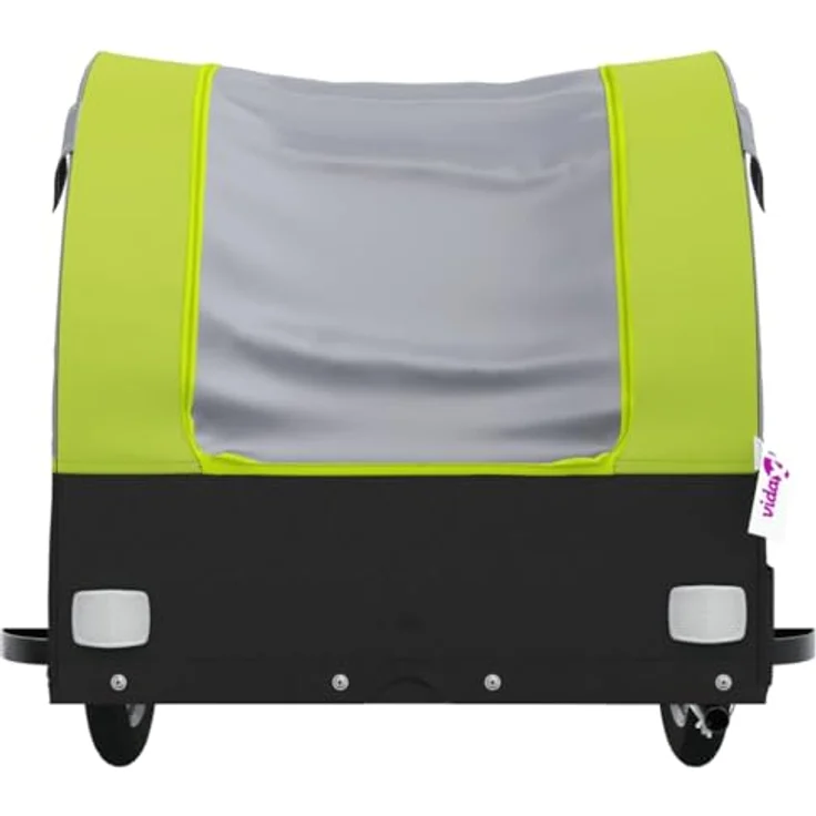vidaXL Fahrradlastenanhänger Fahrradanhänger Schwarz und Grün 45 kg Eisen, Robustes Material und Cleveres Design – Bild 6