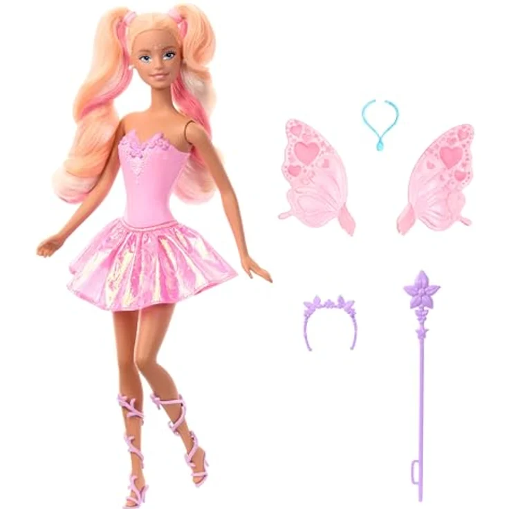 Barbie Anziehpuppe Barbie Fee mit Farbwechseleffekt, Magische Verwandlung von Rosa zu Rot – Bild 5