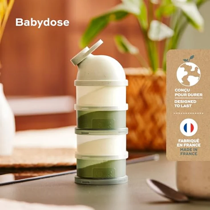 Babymoov Babynahrungsbehälter Milchpulver-Portionierer, ergonomisch mit 4 luftdicht verschlossenen Fächern für bis zu 12 Messlöffel pro Fach, transparent und spülmaschinenfest – Bild 2