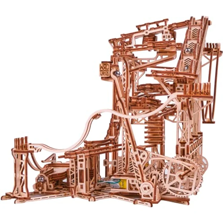 Wood Trick Holz Marble Run Spiral 3D-Puzzle für Erwachsene und Kinder zum Bauen - Elektroantrieb - Holzachterbahn Modellbaukästen für Erwachsene und Jugendliche zum Bauen – Bild 3