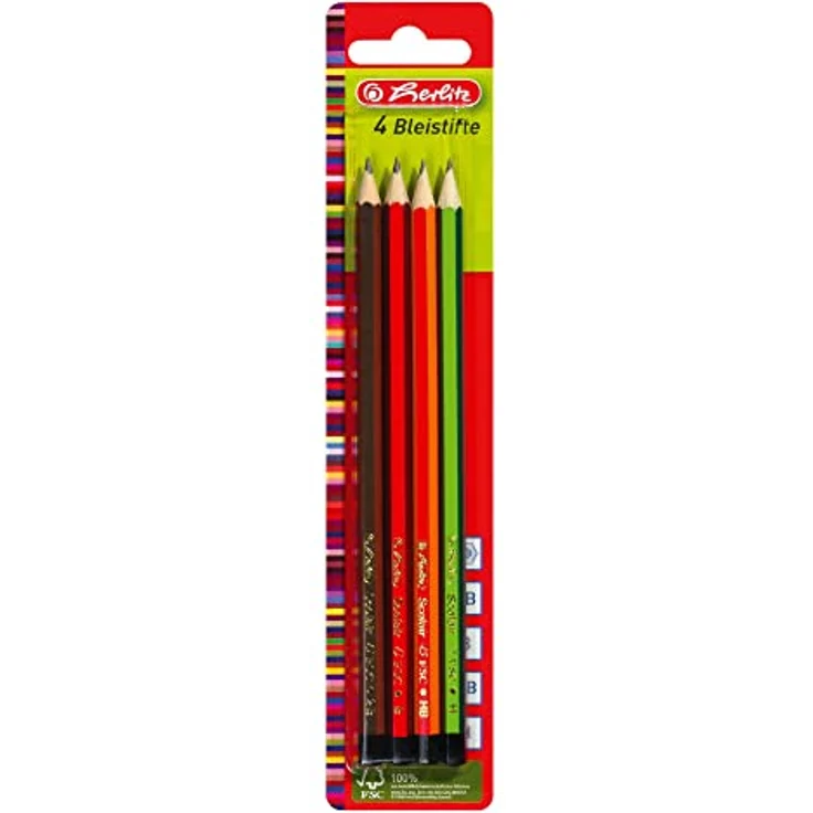 herlitz Bleistifte Holz HB B 2B FSC Mine – Bild 2