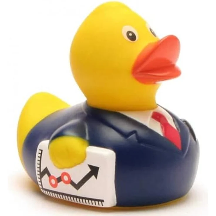 Duckshop Badeente - personalisierbar (Business Mann Ente) mit individuellem Wunschtext, 8 cm groß, quietschend – Bild 3