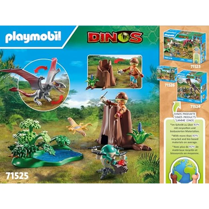 PLAYMOBIL 71525 Beobachtungsstation für Dimorphodon, Spielset mit Drohne und Mikroskop, Mehrfarbig – Bild 8