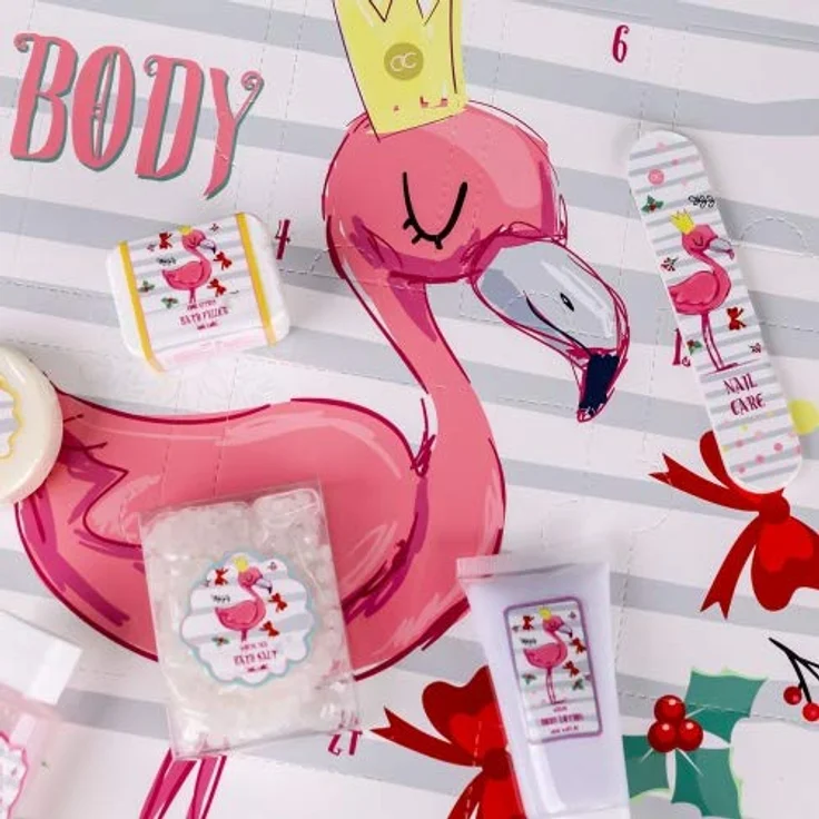 ACCENTRA Adventskalender FLAMINGO, Badezusätze mit exotischem Flamingo-Design – Bild 3