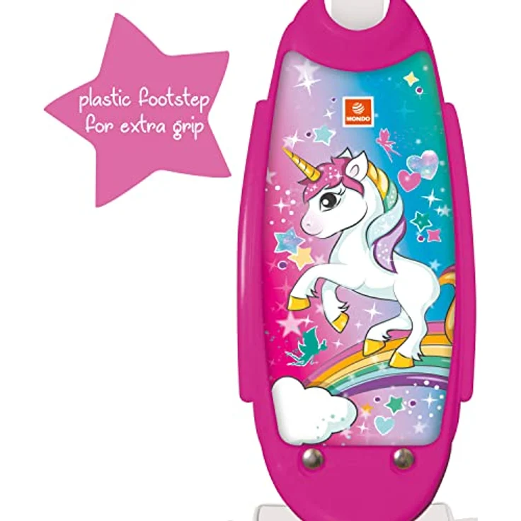 Mondo My First Stepje Eenhoorn, Kleinkindroller mit Einhorn-Aufdruck, weiss-rosa – Bild 2
