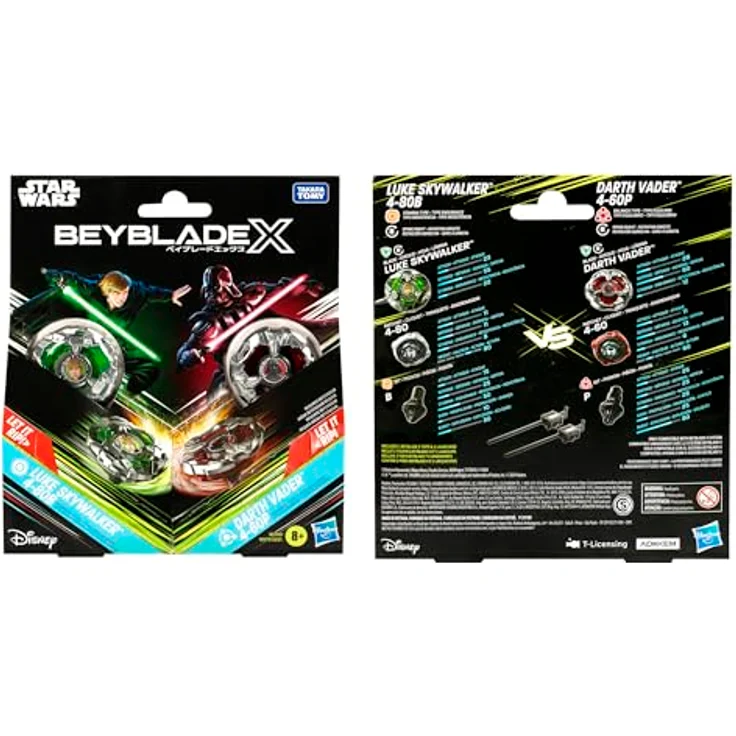 Hasbro Beyblade X Star Wars Multipack, 2 Tops und 2 Launcher im Set mit Luke Skywalker und Darth Vader, XCelerator Gear System – Bild 4