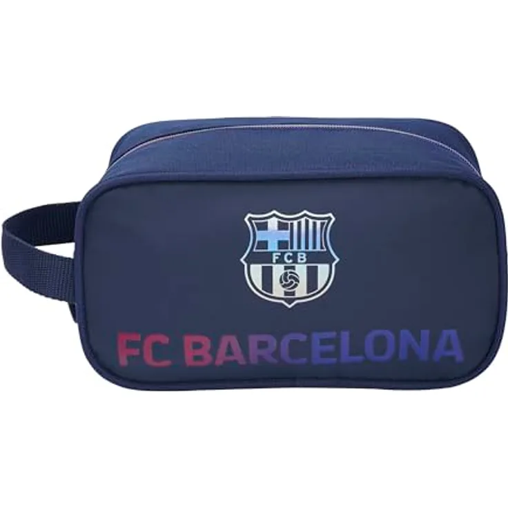 FC Barcelona Federtasche Schlampermäppchen Jumbo Etui mit Trageschlaufe und großzügigem Stauraum, schwarz-blau