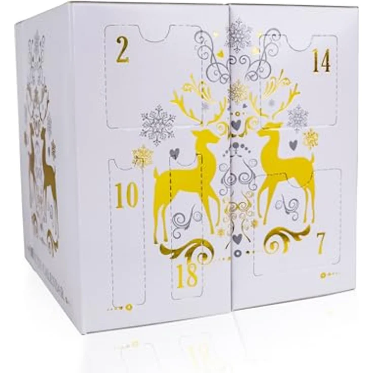 accentra – Adventskalender Beauty mit 24 Make up & Kosmetik Produkten – Schmink Adventskalender Frauen mit Lippenstift, Wimpern, Nagellack, Lidschatten, Applikatoren uvm. – Weihnachtskalender Beauty – Bild 1