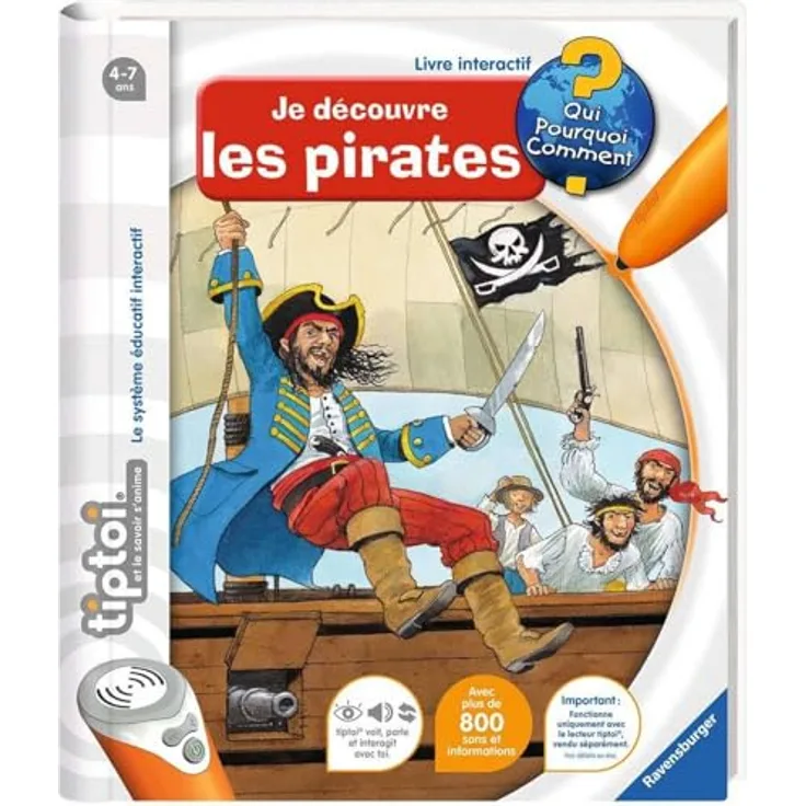 tiptoi Ich entdecke die Piraten, interaktives Lernspiel in Französisch mit über 800 Sounds für Kinder ab 4 Jahren, nachhaltig produziert