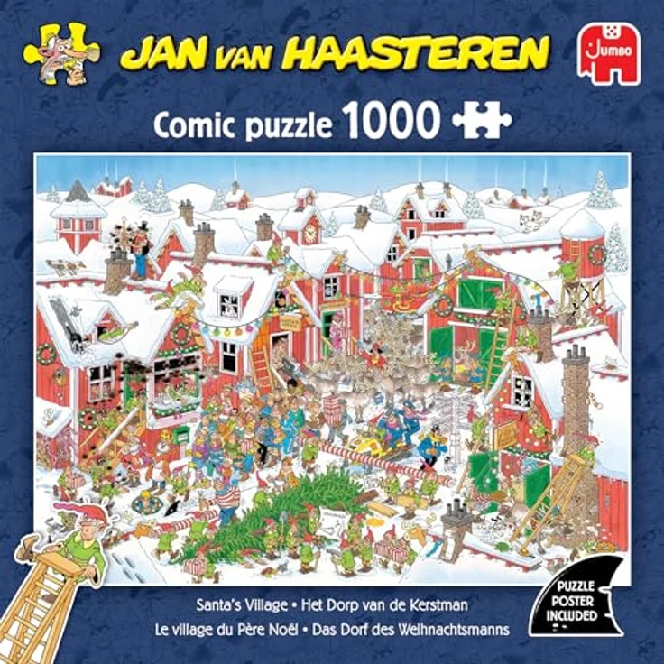 Jan van Haasteren Das Dorf des Weihnachtsmannes, 1000 Teile Puzzle aus 100% recyceltem Karton – Bild 4