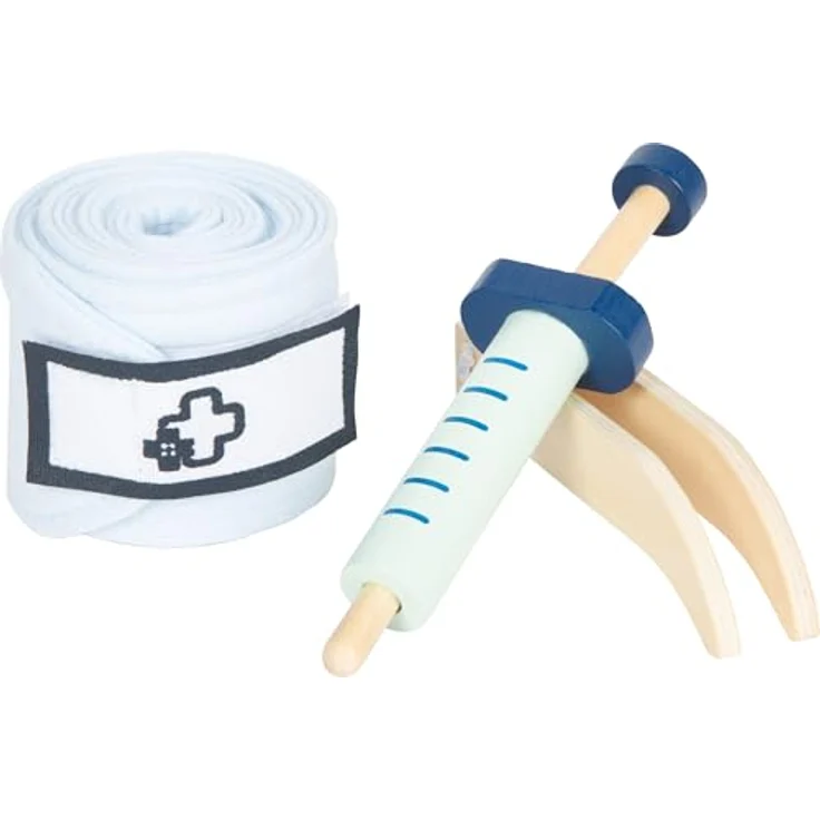 Small Foot Arzt Spielset, medizinisches Zubehör aus Holz, für Kinder ab 3 Jahren, Mehrfarbig, inkl. Stethoskop, Otoskop und mehr – Bild 3