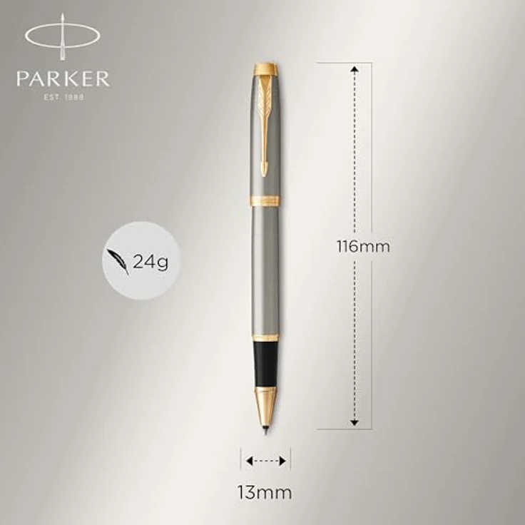 Parker Pen BALL PEN KIT, Kugelschreiber Set in Šampaninė mit Edelstahl-Oberfläche und vergoldeten Ringen, 2 Stück – Bild 4