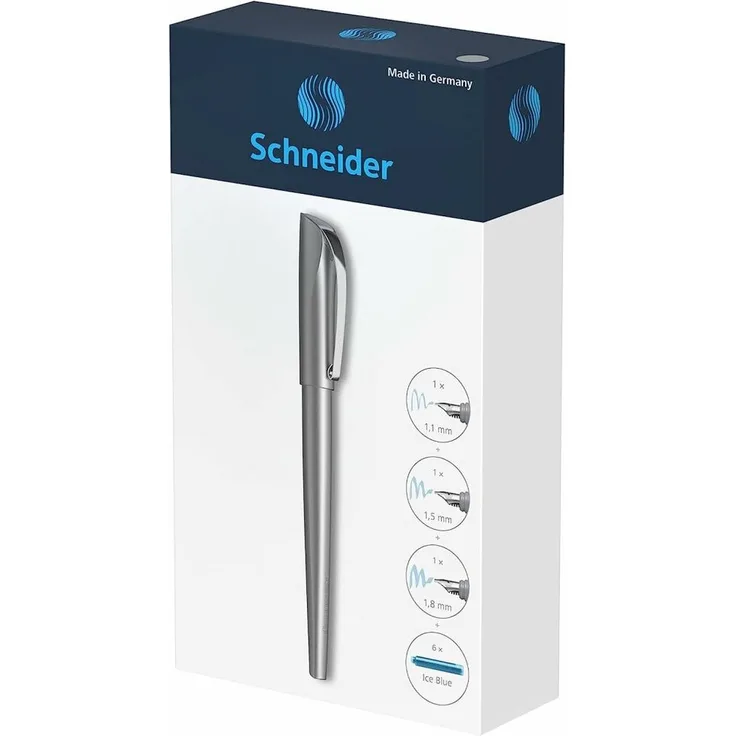 Schneider Füllfederhalter Füller Kalligraphie Callissima anthrazit Geschenkset - ideal für kreative Schriftgestaltung