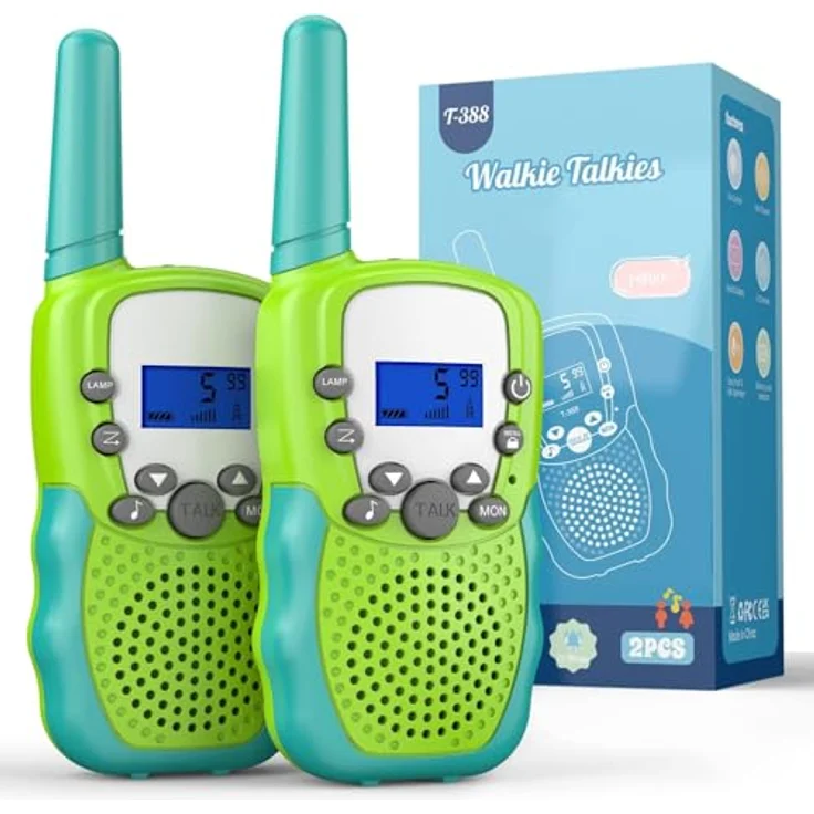 Kearui Walkie Talkies für Kinder, 8 Kanäle, VOX Funktion & Tastensperre, für Jungen & Mädchen ab 4 Jahren, Grün – Bild 1