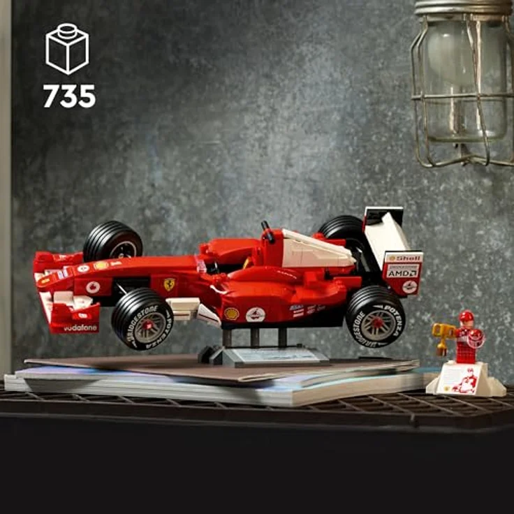 LEGO Icons Ferrari F2004, F1 Rennwagen Modellbau mit V10-Motor, Michael Schumacher Minifigur, für Erwachsene, 11375 – Bild 2