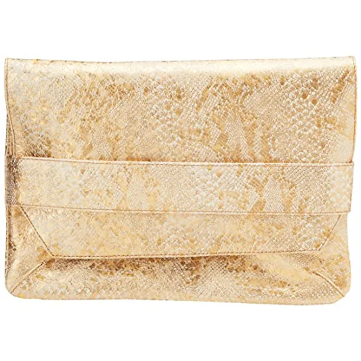 Clairefontaine 410012C Klaptasche aus Leder Celeste, 26 x 18cm, 1 Stück, Lazer Gold
