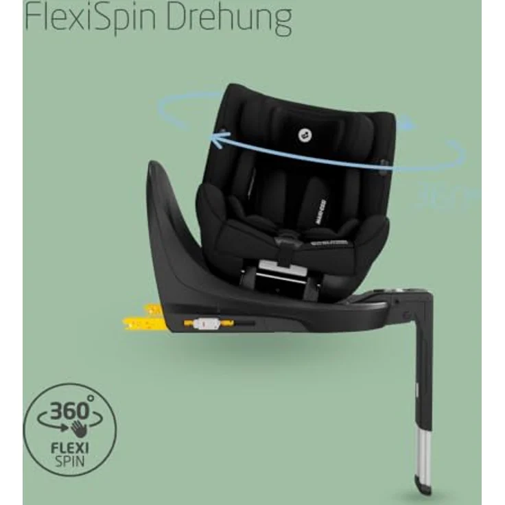 Maxi-Cosi Mica 360 S Comfort, Babyschale mit atmungsaktiven Stoffen, Autositz mit FlexiSpin-Drehung, ab 0 Monate bis 4 Jahre, mehrere Liegepositionen, G-CELL Seitenaufprallschutz – Bild 2