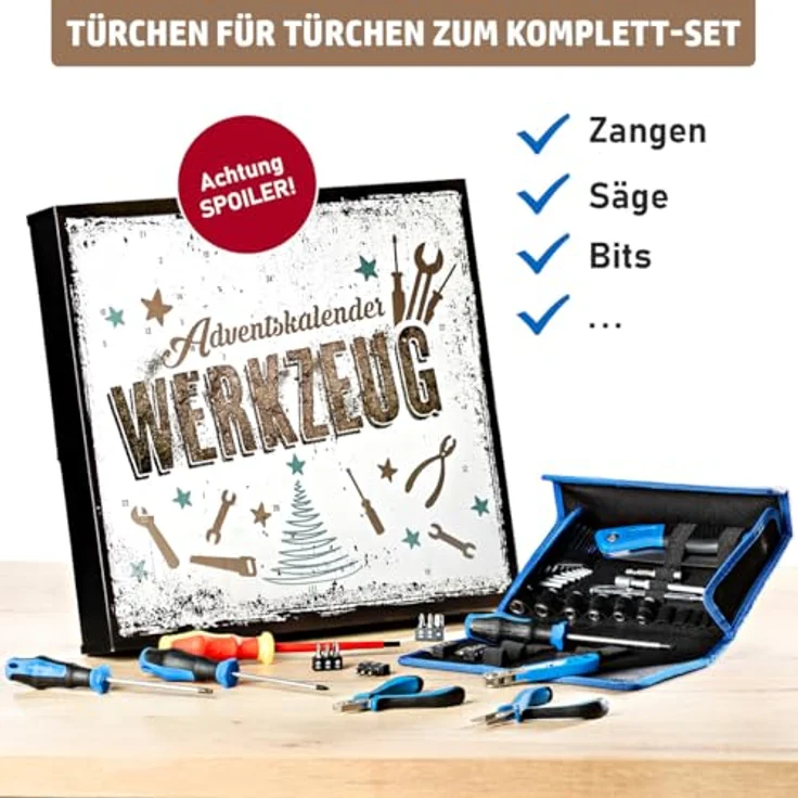 BRAST Adventskalender Werkzeug-Set für Heimwerker und Bastler, inkl. praktischer Werkzeugtasche mit 24 funktionalen Werkzeugteilen – Bild 3