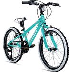 Bergsteiger Kansas 20, 24 Zoll Kinderfahrrad, Shimano 6 Gang-Schaltung, Mountainbike mit Weißwandbereifung, Jungen- und Mädchen-Fahrrad, geeignet für 6-11 Jahre, 110-130 cm, blau