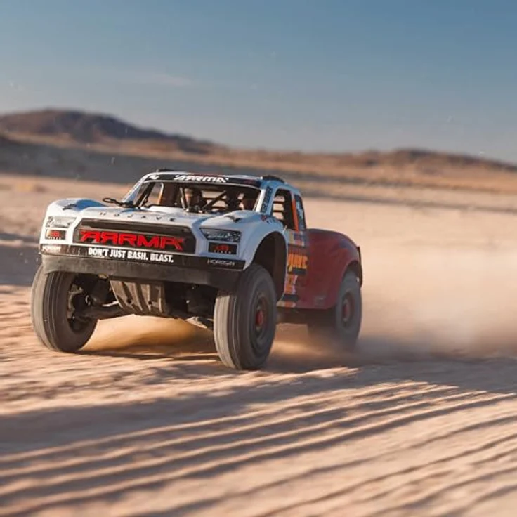 ARRMA Mojave 4X4 4S BLX 1/8th Scale Desert TRK Weiß/Rot ARA4404T1, Ferngesteuertes Auto mit 4S LiPo-fähigem Brushless Power System – Bild 3
