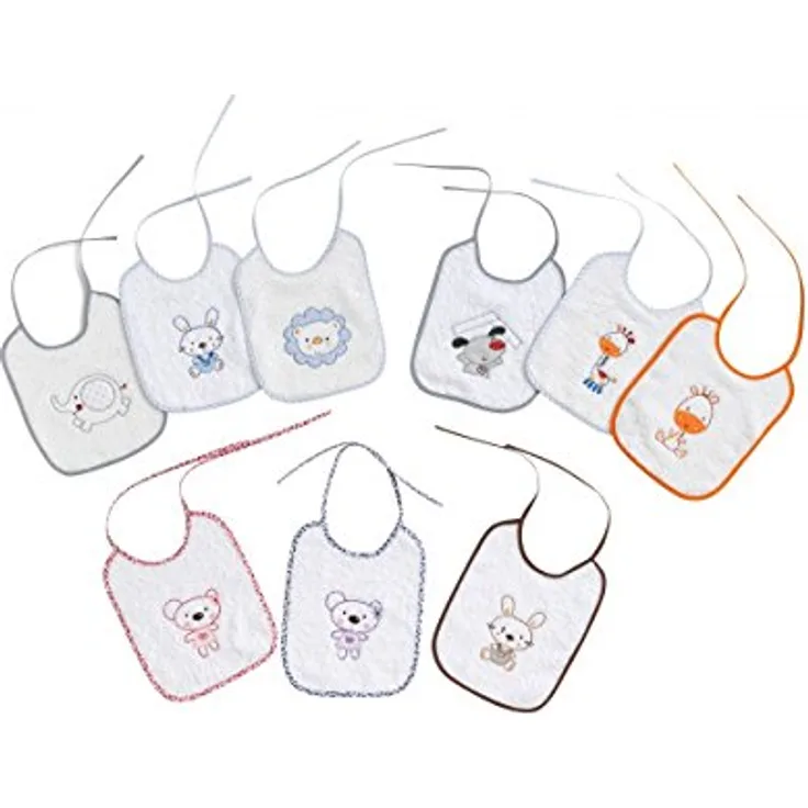 Interbaby 00146 Lot von 12 20X25 cm Baumwolllätzchen, weiß, 260 g