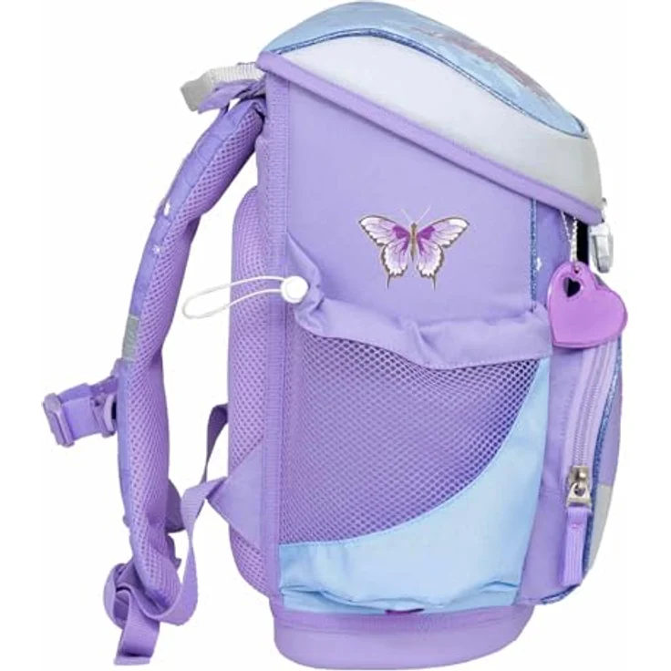 Belmil Mini-Fit Schulranzen Set 4 -teilig (405-33/AG/S) (Purple Blue Butterfly), Ergonomisches Schulranzen-Set für die Grundschule 1. - 2. Klasse, leicht und wasserdicht, mit reflektierenden Elementen – Bild 4