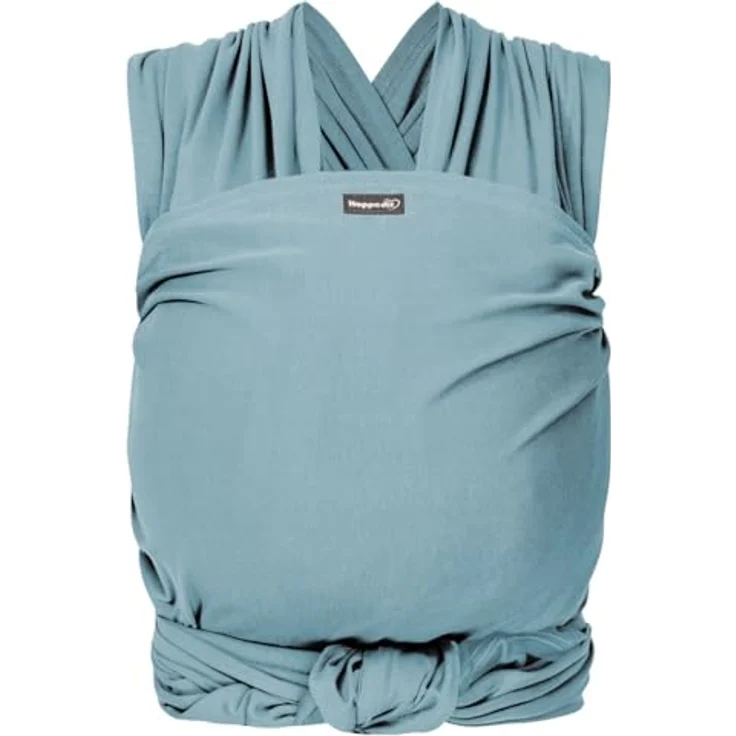 Hoppediz Elastisches Baby-Tragetuch für Neugeborene ab Geburt (2-9 kg), aus 100% Bio-Baumwolle, klassisch 4,60 m, Farbe Ocean – Bild 1