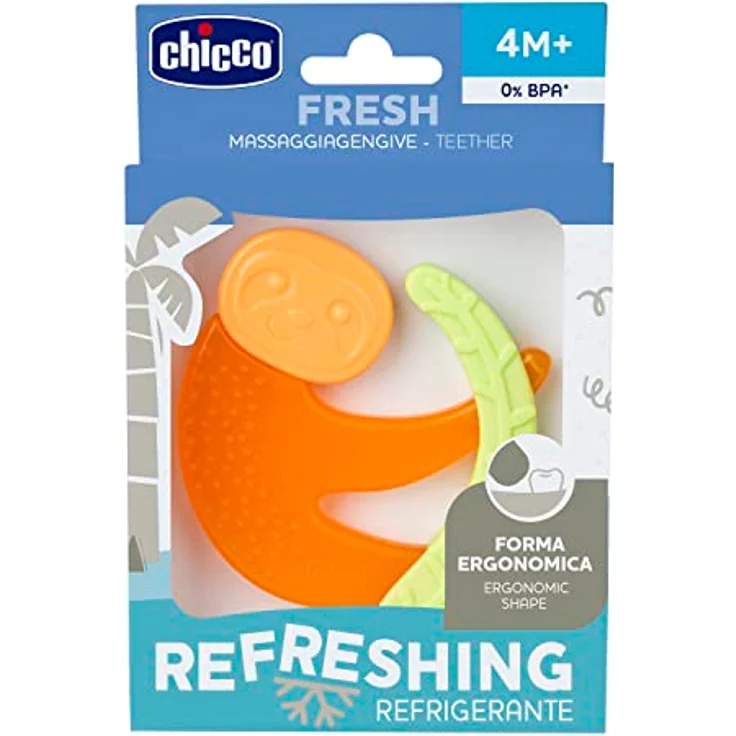 Chicco Beißring Fresh&Relax Affe oder Faultier, 4M+, gefüllt mit sterilem Wasser – Bild 4