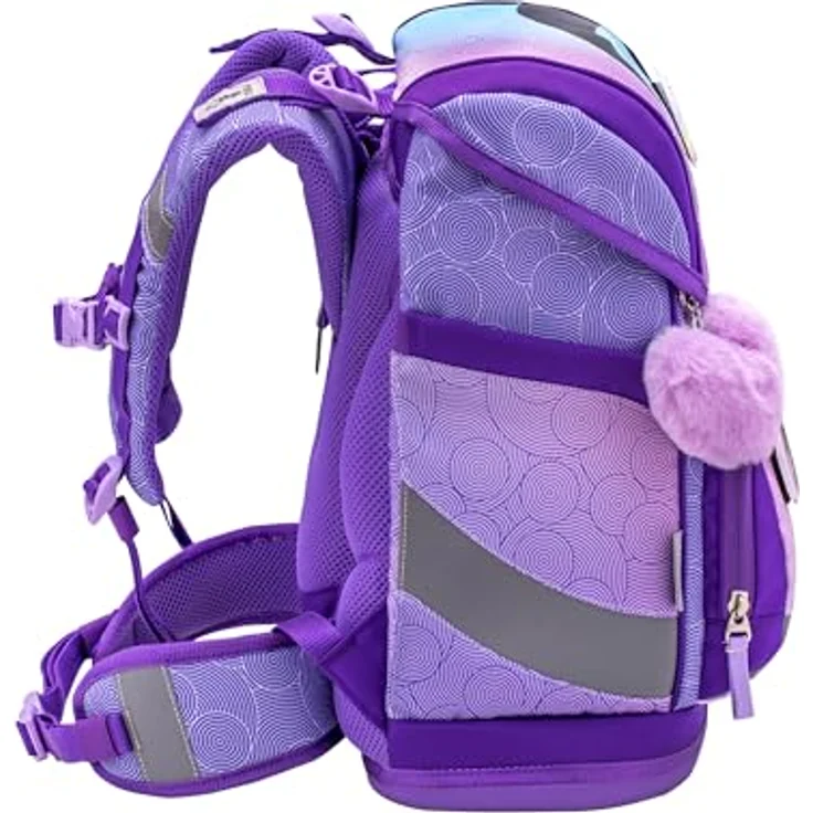 Belmil Smarty Schulranzen Set 5-teilig, ergonomische Schultasche mit 6 Patches, wasserabweisendes Polyester, für Kinder 6-10 Jahre, 20 L Volumen – Bild 6
