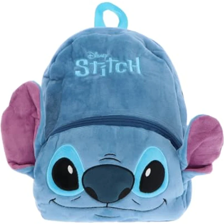Lilo and Stitch Stitch Plüsch Rucksack, Kuscheliger Kinderrucksack mit Reißverschluss, leicht und bequem, Maße 32 x 27 x 10 cm, offizielles Lizenzprodukt – Bild 1