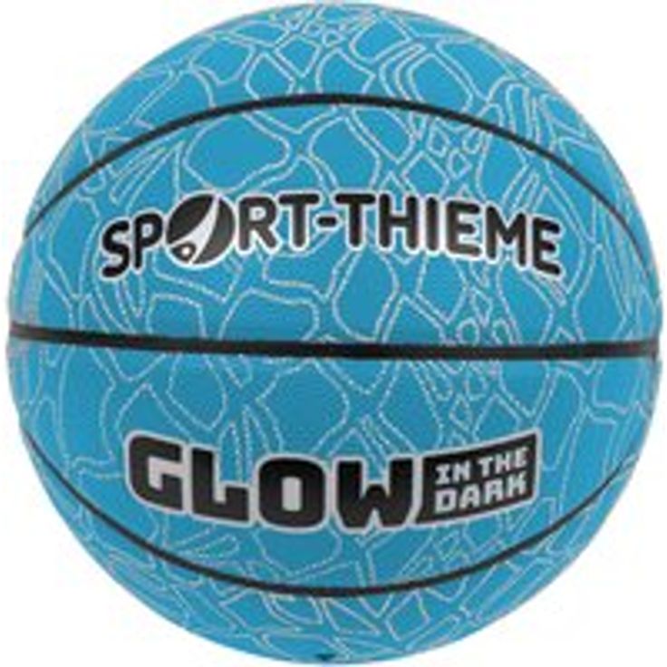 Sport-Thieme Basketball Glow in the Dark, Unisex, leuchtende Segmente, Farbe Blau
