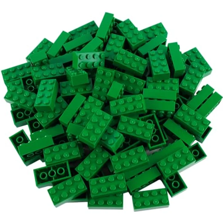 Stein-Experte Lego® 2x4 Steine Grün, 100 Bausteine für Landschafts- & Architekturmodelle, 100% Original LEGO Qualität