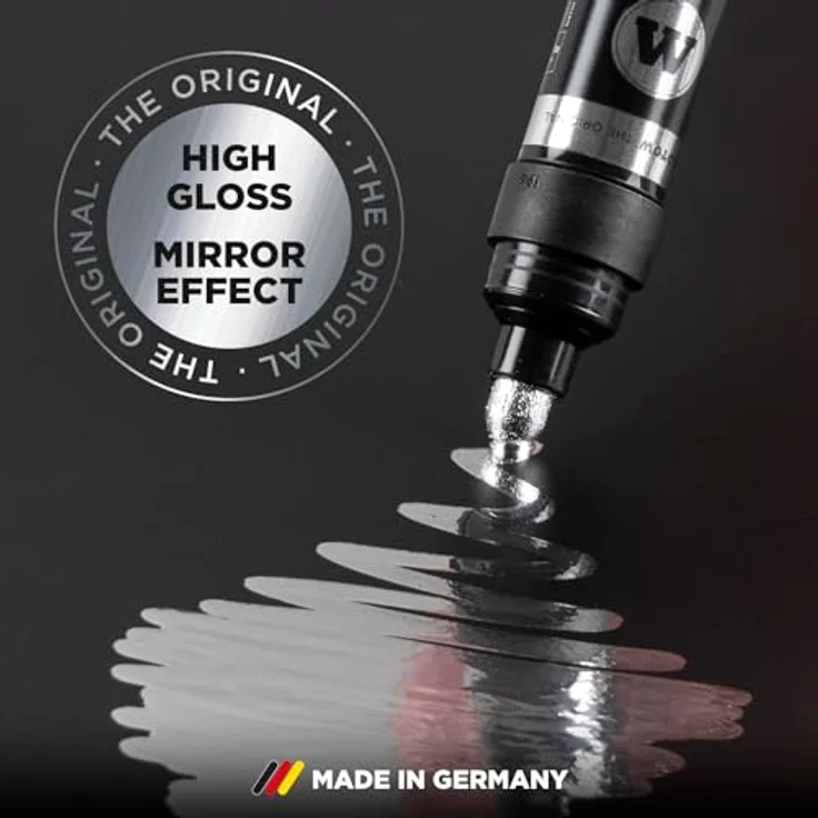 Molotow Liquid Chrome Marker 3er Set (Strichbreiten 1,0 , 2,0 und 4,0mm, Spezialtinte mit echtem Spiegeleffekt für Modellbau, Graffiti & Hobby) chrom – Bild 2