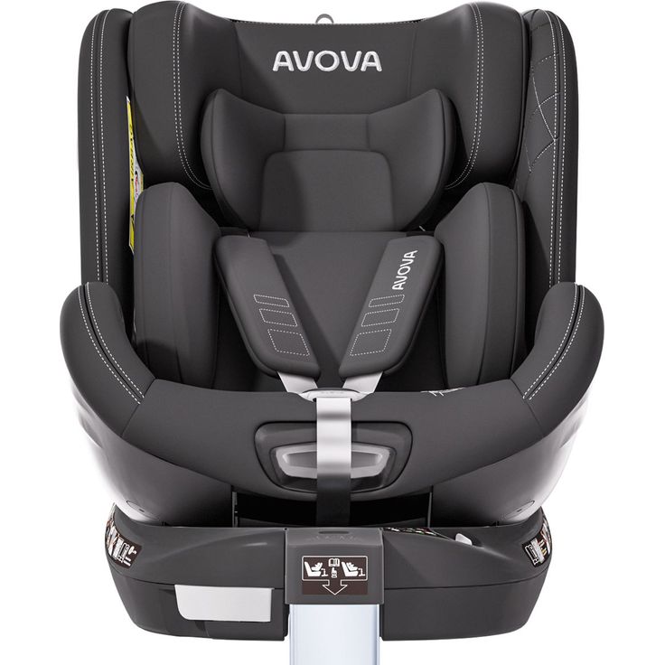 Avova Swan-Fix i-Size Reboarder-Kindersitz inkl. Isofix-Basis, 360°-Drehfunktion, ab Geburt bis 7 Jahre (40-125 cm), Pearl Black