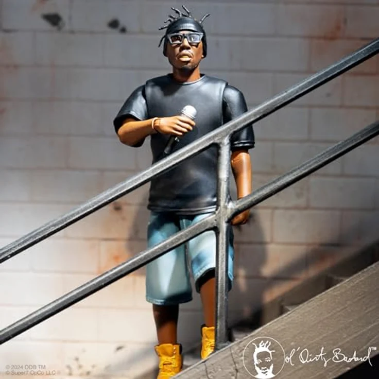 Super7 Ol' Dirty Bastard Deluxe - O.D.B Actionfigur mit Mikrofon- und Ausweis-Zubehör, 18 cm – Bild 3
