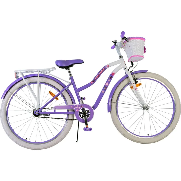 Volare Kinderfahrrad Lovely 26 Zoll Mädchenfahrrad in Lila, mit Handbremse, Rücktrittbremse und höhenverstellbarem Sattel