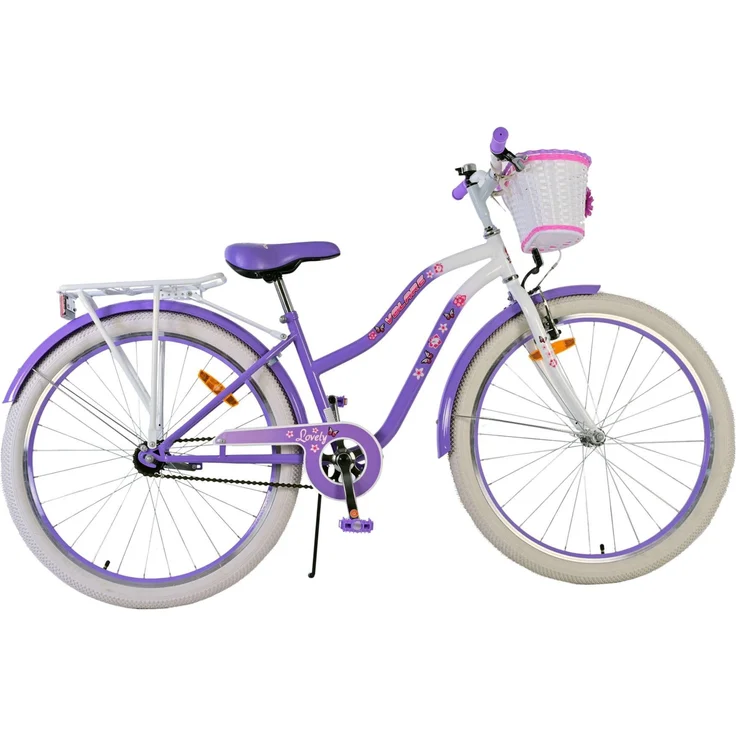 Volare Kinderfahrrad Lovely 26 Zoll Mädchenfahrrad in Lila, mit Handbremse, Rücktrittbremse und höhenverstellbarem Sattel