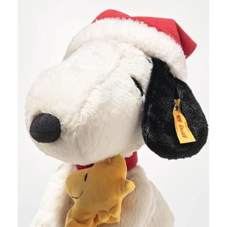Steiff Snoopy mit Woodstock, limitierte Weihnachtsedition 2024/2025, 30 cm, rote Nikolausmütze, hochwertiger Plüsch, maschinenwaschbar – Bild 3